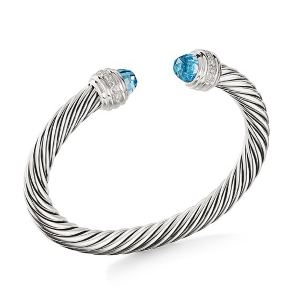 DAVID YURMAN BLUE TOPAZ CUFF BRACELET